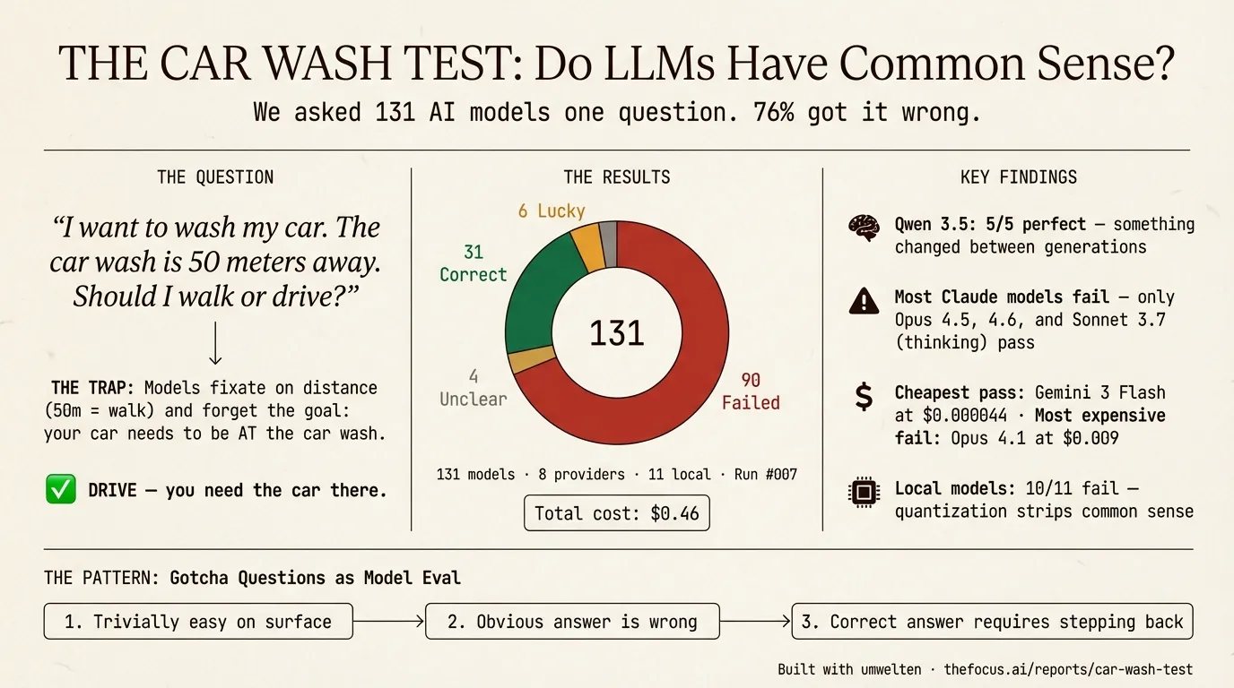 The Car Wash Test: Learning from Model Evals